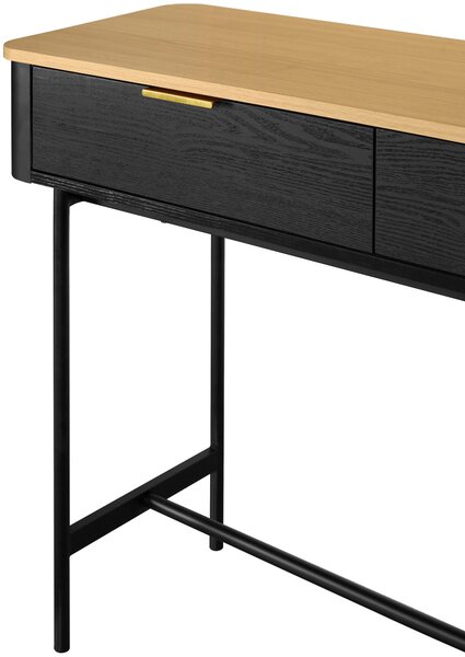 KONZOLOVÝ STOLÍK, čierna, farba duba, kov, kompozitné drevo, 110/35/78 cm Xora - Online Only obývacie izby, Online Only