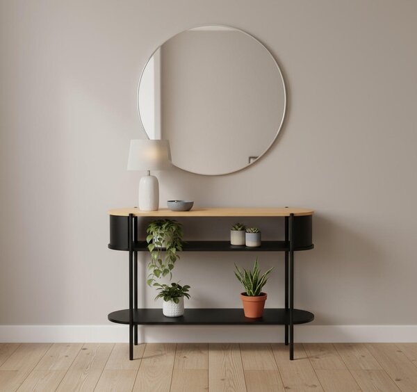KONZOLOVÝ STOLÍK, prírodná farba, čierna, kov, kompozitné drevo, 100/39/76 cm Xora - Online Only obývacie izby, Online Only