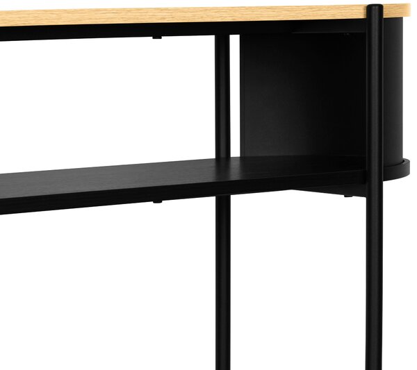 KONZOLOVÝ STOLÍK, prírodná farba, čierna, kov, kompozitné drevo, 100/39/76 cm Xora - Online Only obývacie izby, Online Only