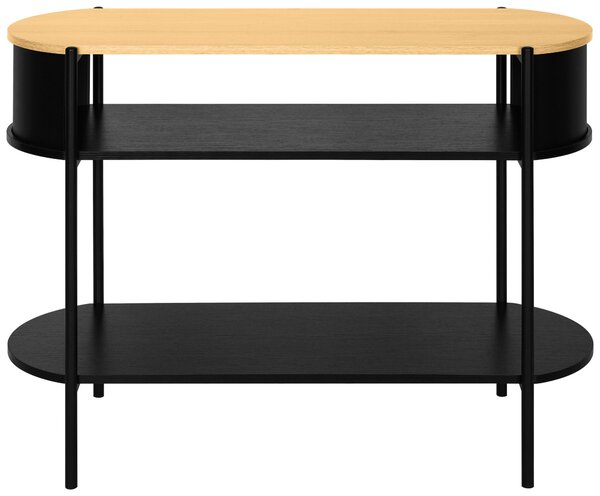 KONZOLOVÝ STOLÍK, prírodná farba, čierna, kov, kompozitné drevo, 100/39/76 cm Xora - Online Only obývacie izby, Online Only
