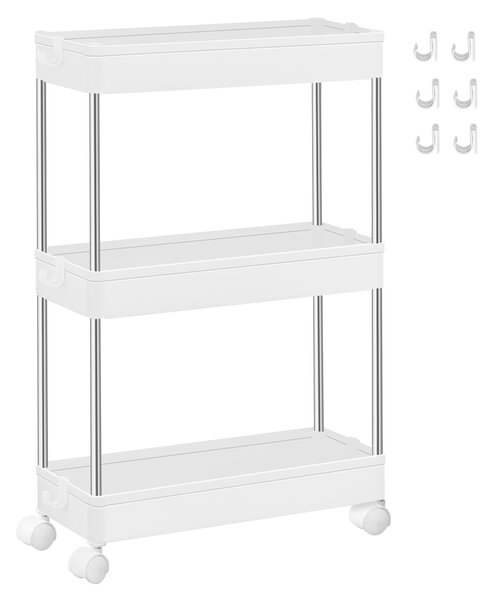 SONGMICS Pohyblivý regál 3 úrovne 14 x 60 x 40 cm biela