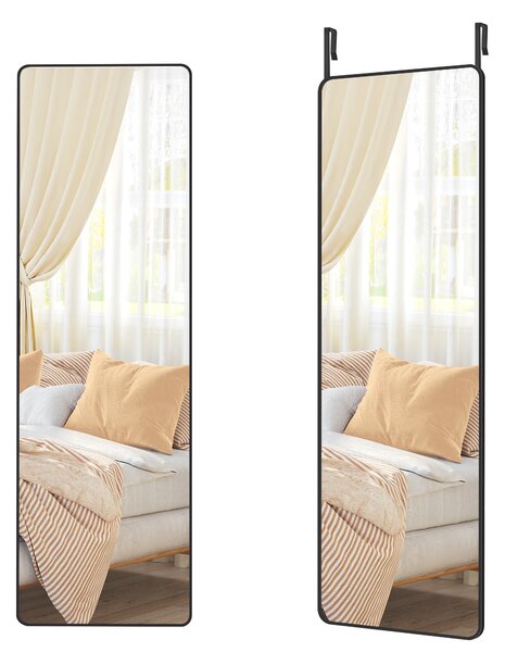 SONGMICS Zavesené zrkadlo s čiernym rámom, obdĺžnikové 120 x 40 cm, čierne