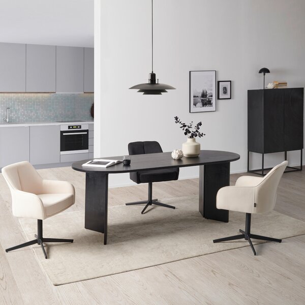 JEDÁLENSKÝ STÔL, akácia, čierna, 200/90/76 cm MID.YOU - Online Only jedálne, Online Only