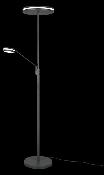 Trio 426510242 LED stojace svietidlo Franklin 1x35W+6,5W | 4100lm+650lm | 2700+3200+4000K - pamäťová funkcia, oddelené vypínače, nastaviteľná teplota osvetlenia, stmievateľné, antracit