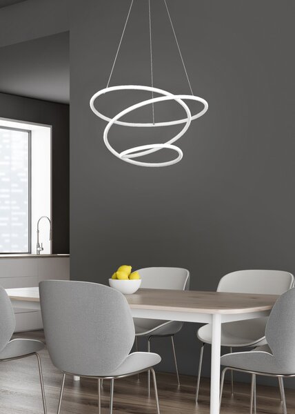 Trio R37051131 LED závesné stropné svietidlo Bologna 1x36W | 5100lm | 4000K - stmievateľné, Dimmer Switch, biela