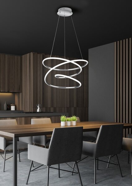 Trio R37051106 LED závesné stropné svietidlo Bologna 1x36W | 5100lm | 4000K - stmievateľné, Dimmer Switch, chróm