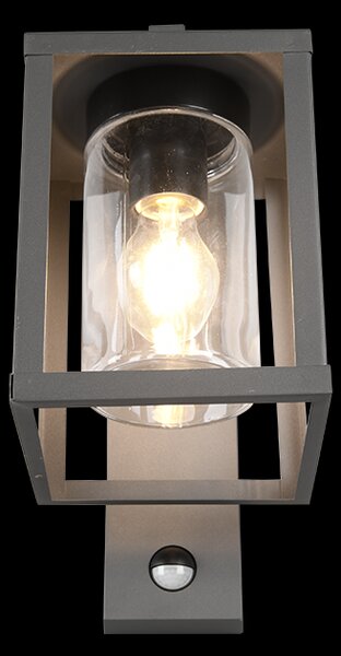 Trio 212069142 vonkajšia nástenná lampa s pohybovým čidlom Lunga 1x40W | E27 | IP44 - antracit