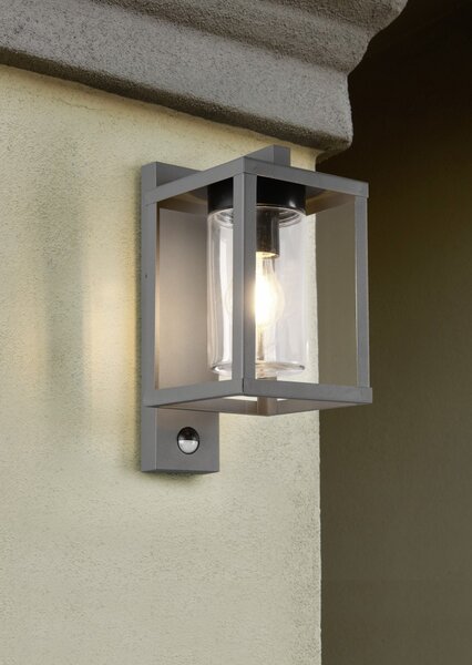 Trio 212069142 vonkajšia nástenná lampa s pohybovým čidlom Lunga 1x40W | E27 | IP44 - antracit
