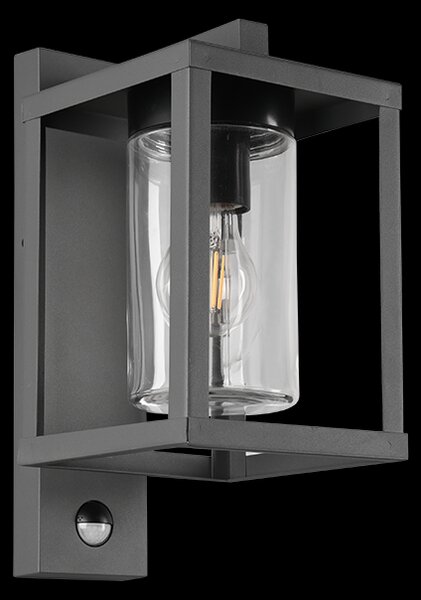 Trio 212069142 vonkajšia nástenná lampa s pohybovým čidlom Lunga 1x40W | E27 | IP44 - antracit