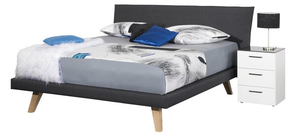 ČALÚNENÁ POSTEĽ, 140/200 cm antracitová, platinová, divoký dub Livetastic - Online Only spálne, Online Only