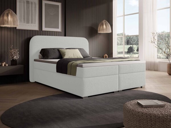 Jednolôžková boxspring posteľ s úložným priestorom Gavin 120x200 - biela
