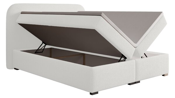 Jednolôžková boxspring posteľ s úložným priestorom Gavin 120x200 - biela