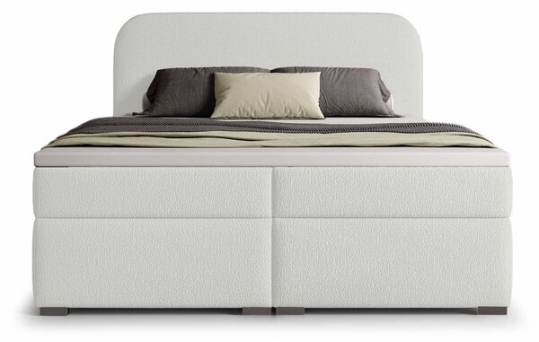 Jednolôžková boxspring posteľ s úložným priestorom Gavin 120x200 - biela