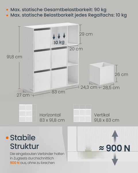 PRÍSTAVNÝ REGÁL, biela, 83/91,8/27 cm Boxxx - Online Only drobný nábytok, Online Only