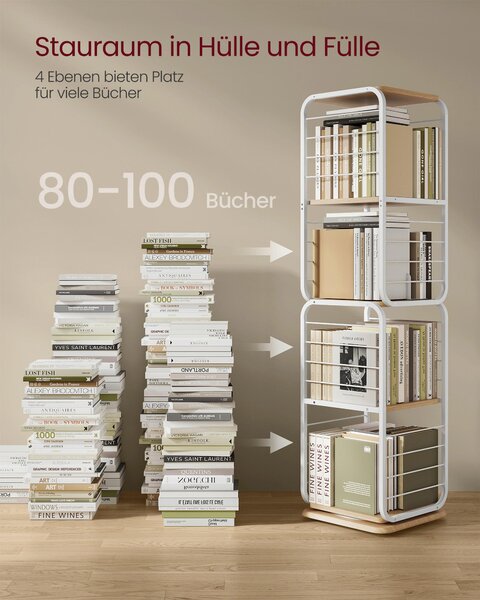 REGÁL, biela, béžová, uhlíková oceľ, 43/158/43 cm Boxxx - Online Only drobný nábytok, Online Only