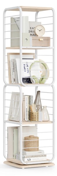 REGÁL, biela, béžová, uhlíková oceľ, 43/158/43 cm Boxxx - Online Only drobný nábytok, Online Only