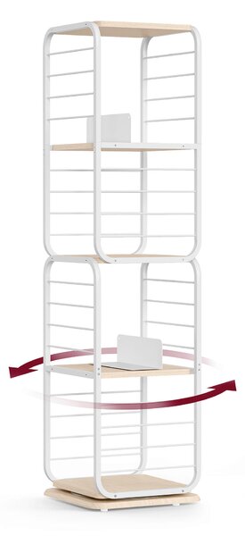 REGÁL, biela, béžová, uhlíková oceľ, 43/158/43 cm Boxxx - Online Only drobný nábytok, Online Only