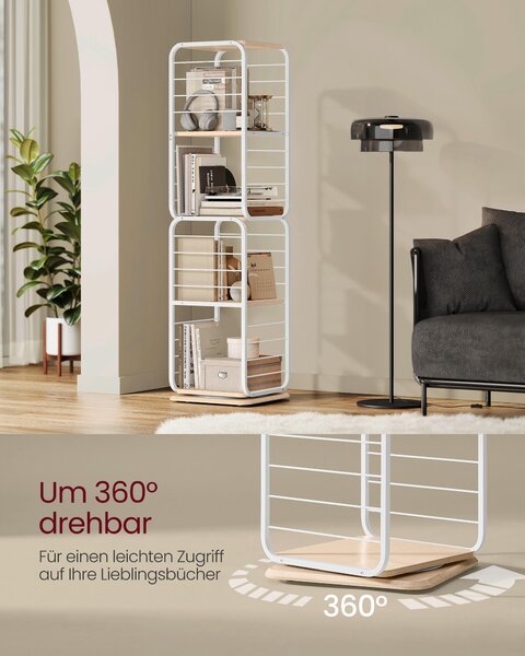 REGÁL, biela, béžová, uhlíková oceľ, 43/158/43 cm Boxxx - Online Only drobný nábytok, Online Only
