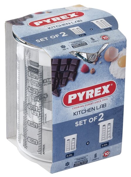 Pyrex Sada sklenených odmeriek 2 ks, 0,25 l + 0,5 l