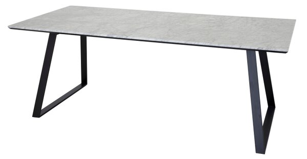 Estelle jedálenský stôl 200x90 cm (čierna/biely mramor)