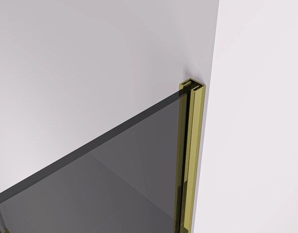 CERANO - Sprchová zástena Walk-in Crystal TL/P - 8 mm - bezvzperový systém - zlatá, grafitové sklo - 160x130x200 cm