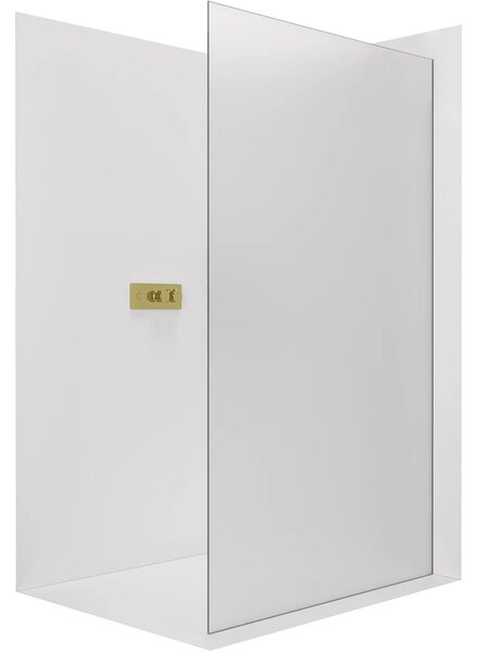 CERANO - Sprchová zástena Walk-in Crystal Ľ/P - 8 mm - bezvzperový systém - zlatá, mliečne sklo - 50x200 cm