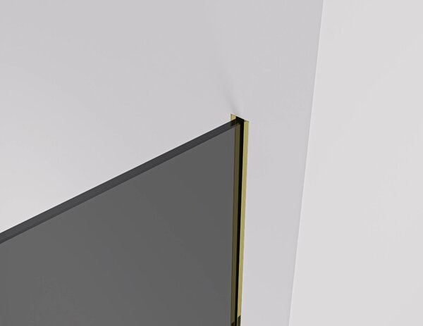 CERANO - Sprchová zástena Walk-in Crystal TL/P - 8 mm - bezvzperový systém - zlatá, grafitové sklo - 160x130x200 cm
