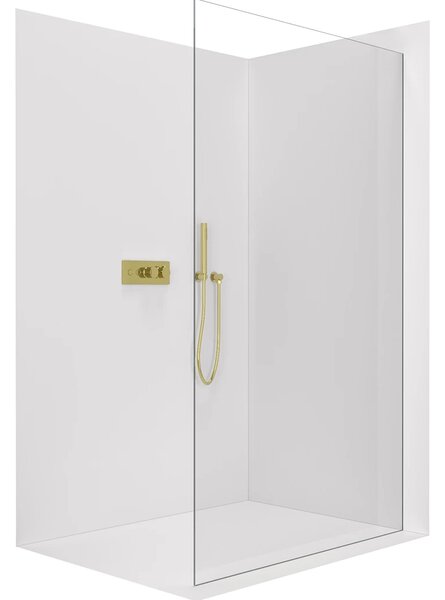 CERANO - Sprchová zástena Walk-in Crystal Ľ/P - 8 mm - bezvzperový systém - zlatá, transparentné sklo - 60x200 cm