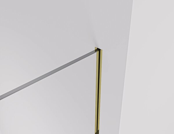 CERANO - Sprchová zástena Walk-in Crystal TL/P - 8 mm - bezvzperový systém - zlatá, transparentné sklo - 60x50x200 cm