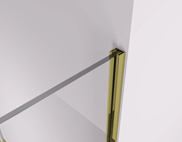 CERANO - Sprchová zástena Walk-in Crystal TL/P - 8 mm - bezvzperový systém - zlatá, transparentné sklo - 60x50x200 cm
