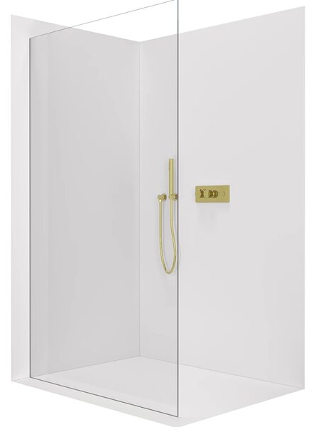 CERANO - Sprchová zástena Walk-in Crystal Ľ/P - 8 mm - bezvzperový systém - zlatá, transparentné sklo - 60x200 cm
