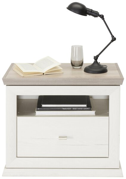 NOČNÝ STOLÍK, sivá, biela, 63/55/38 cm Hom`in - Spálňové sety