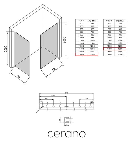 CERANO - Sprchová zástena Walk-in Crystal TL/P - 8 mm - bezvzperový systém - zlatá, bronzové sklo - 160x140x200 cm