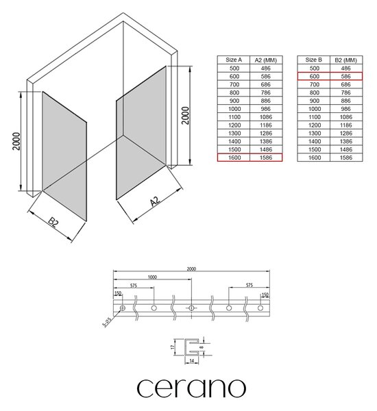 CERANO - Sprchová zástena Walk-in Crystal TL/P - 8 mm - bezvzperový systém - zlatá, bronzové sklo - 160x60x200 cm