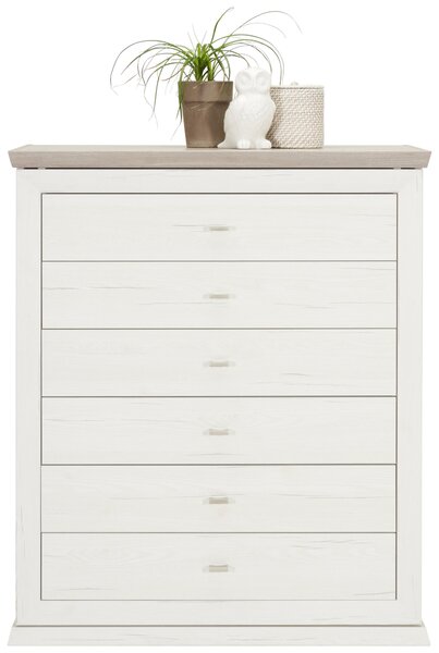 KOMODA, sivá, biela, 95/115/43 cm Hom`in - Komody