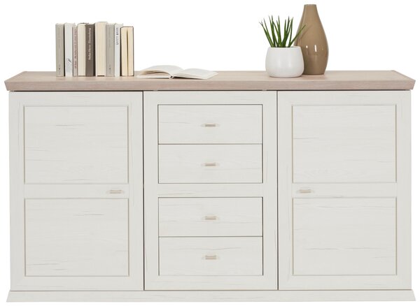 ŠIROKÁ KOMODA, sivá, biela, 160/89/43 cm Hom`in - Komody