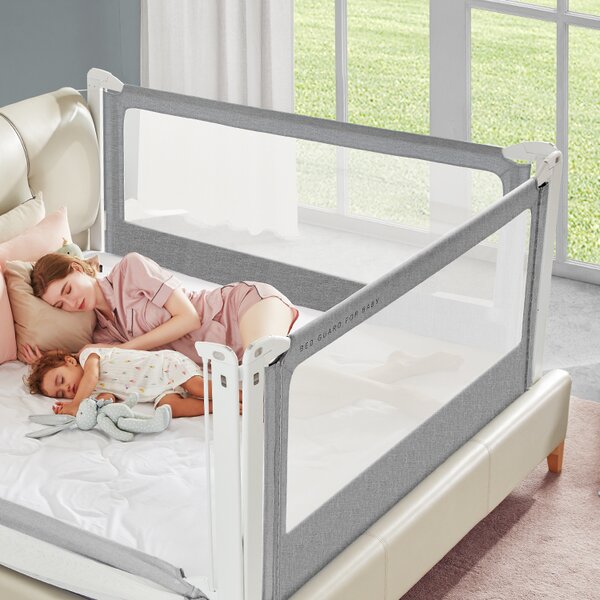 Zábrana na manželskú posteľ Monkey MumⓇ 150 cm - tmavo sivá - design