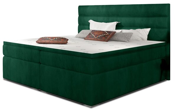 Drevko Manželská posteľ Softy - Kronos 19, čalúnená - 140 x 200 cm, Zelená