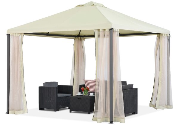 Béžový záhradný pavilón s moskytiérou Madrid 3 x 3 m Garden Point