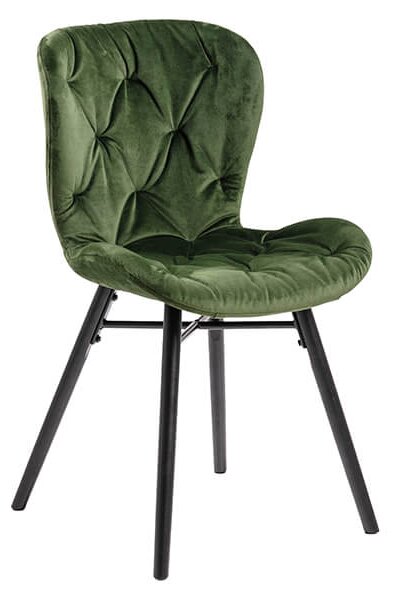 Batilda prešívaná jedálenská stolička zelená
