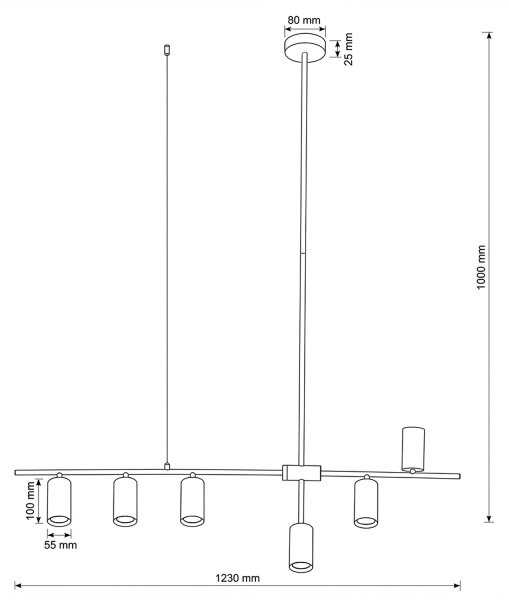 Brilagi - Luster na lanku CRANE 6xGU10/30W/230V béžový
