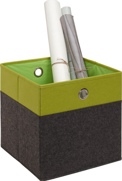 SKLADACÍ BOX, kov, textil, kartón, 32/32/32 cm Carryhome - Úložné boxy & dekoračné boxy