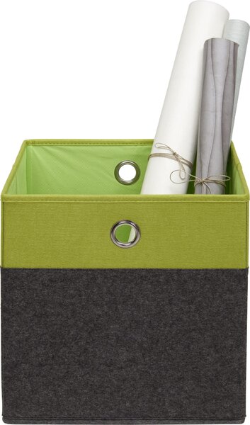 SKLADACÍ BOX, kov, textil, kartón, 32/32/32 cm Carryhome - Úložné boxy & dekoračné boxy