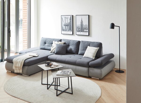 ROHOVÁ SEDAČKA, textil, sivá, svetlosivá Carryhome - Sedačky