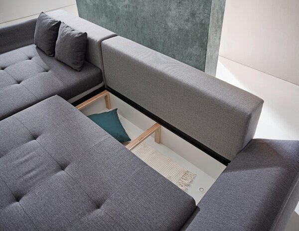 ROHOVÁ SEDAČKA, textil, sivá, svetlosivá Carryhome - Sedačky