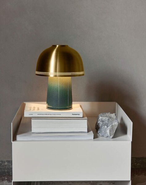 &Tradition Prenosná lampa Raku SH8, Blue Green & Brass 136746A118