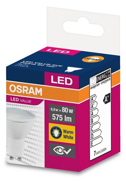 Ziarovka OSRAM® LED GU10 80 (ean8852) 120° 6,9W/2700K Value PAR16