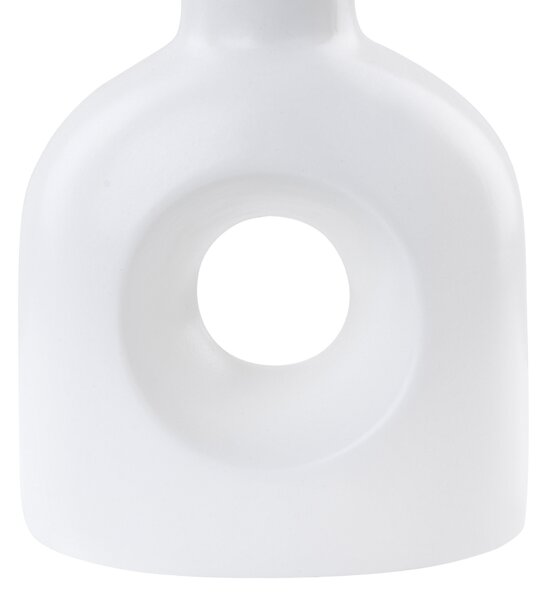 Váza na kvety biela porcelánová 22 cm dekorácia do interiéru abstraktný dizajn