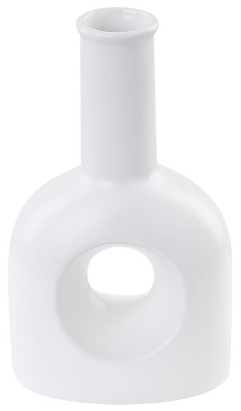 Váza na kvety biela porcelánová 22 cm dekorácia do interiéru abstraktný dizajn