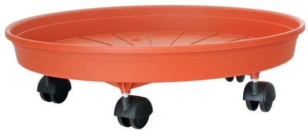 Podložka pod kvetináč ICS MARGHERITA 35 cm, okrúhla, vozík s kolieskami, terakota